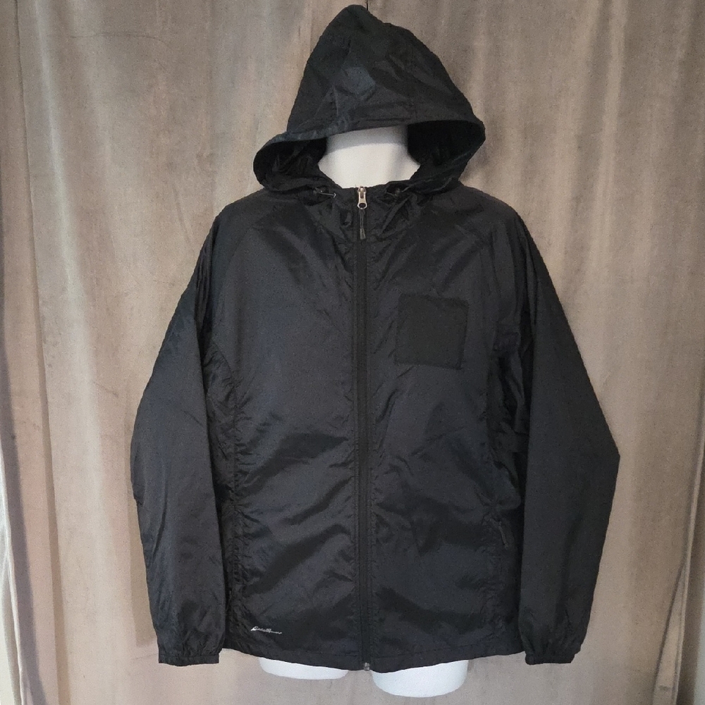 Eddie Bauer Black Hooded Utility Jacket
